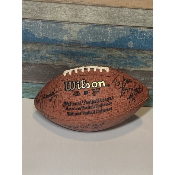 Vtg Autographed Signed Football Doesn’t Hold Air Dan Marino Tony Siragusa +more - Picture 9 of 16